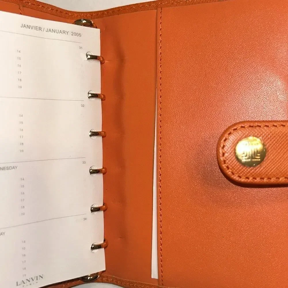 Lanvin Orange Agenda Wallet Notebook